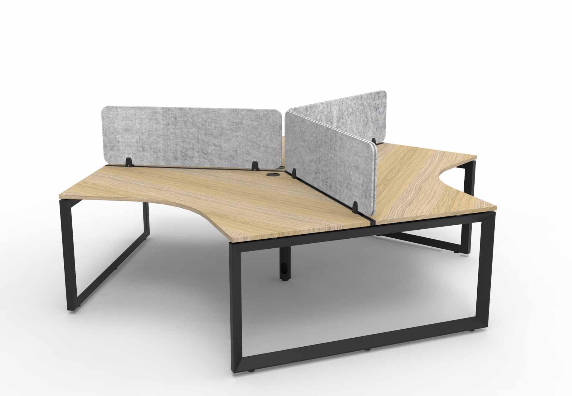 Loop 3 Person 120 Degree Workstation - with Eco Screen